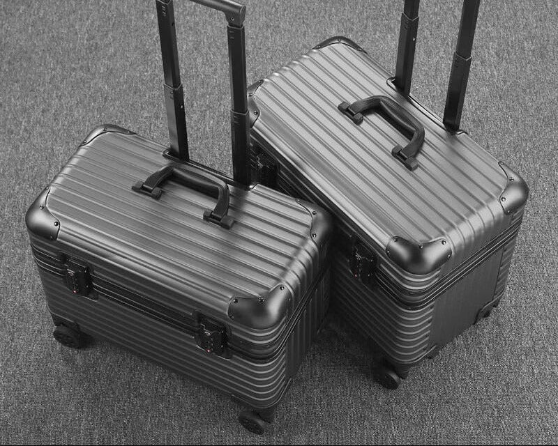 Lightweight Metal Carry-On Luggage with TSA Lock, Spinner Wheels, Waterproof Travel Suitcase