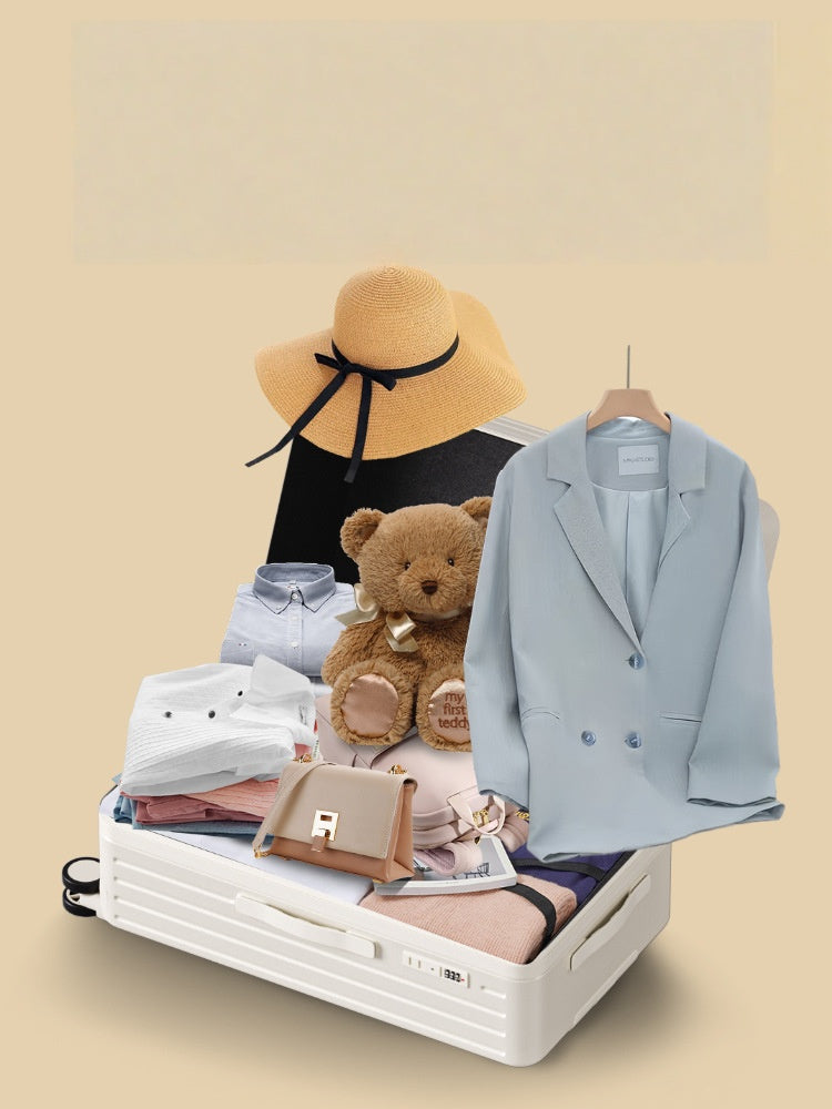 24" Hard-Shell Spinner Luggage with Cup Holder – Durable Travel Suitcase with TSA Lock