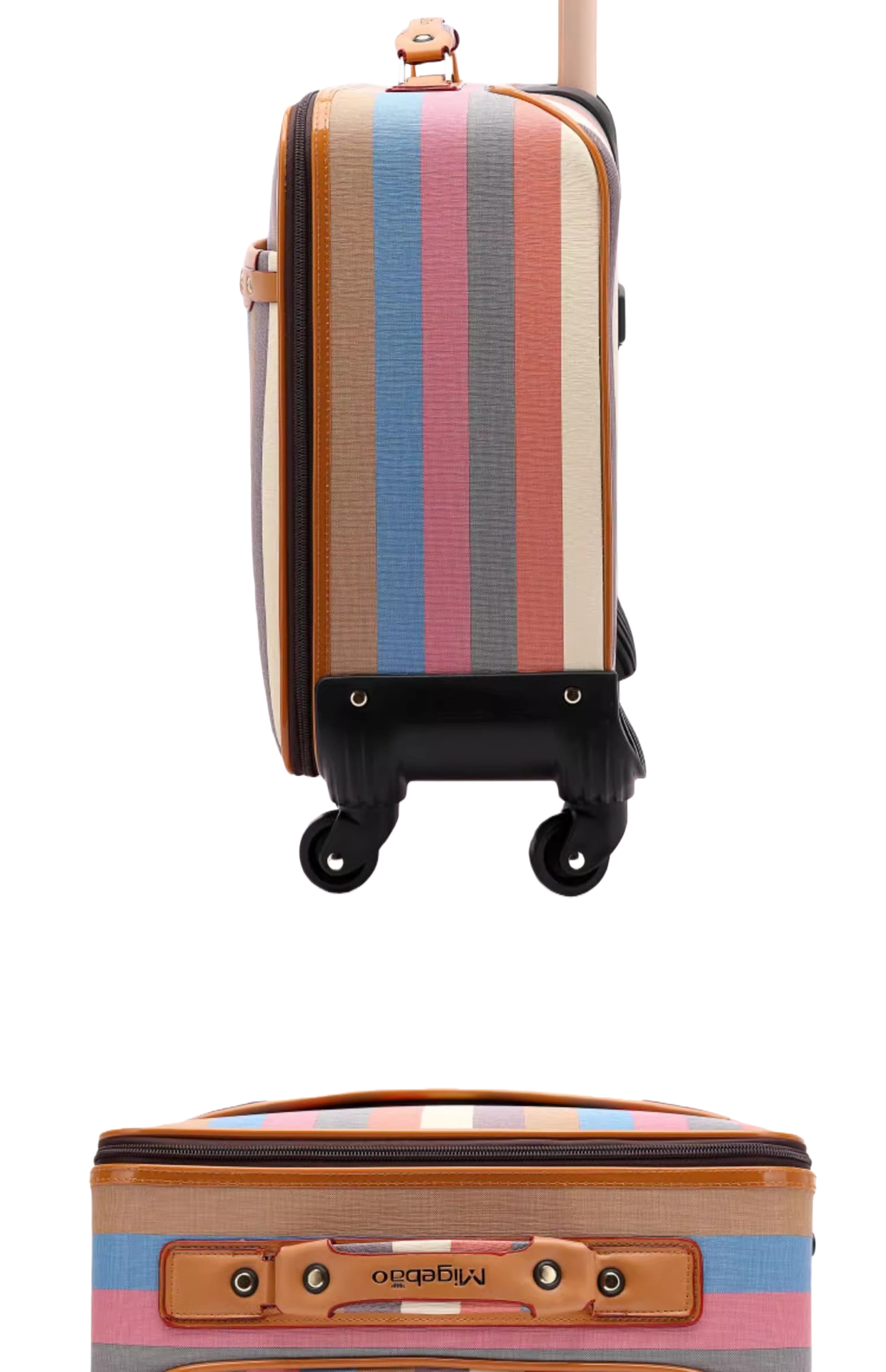 Men’s 18-Inch Soft Carry-On Luggage, Lightweight British Style Spinner Suitcase with Password Lock