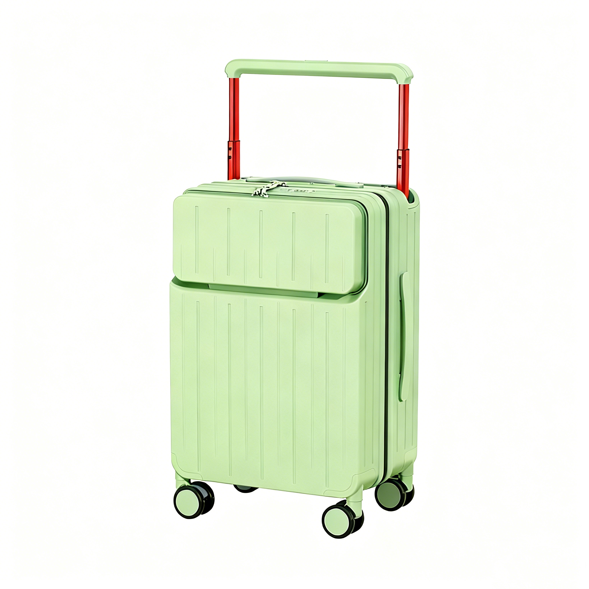 20-Inch Front-Opening Hard Shell Luggage, Large Capacity, Spinner Wheels, Combination Lock